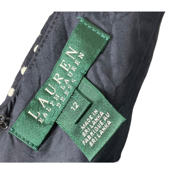 Lauren Ralph Lauren Women's Fit and Flare Polkadot Dress Blue and White‎ Size 12 - Picture 9 of 15